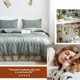 Simple&Opulence 100% Linen Duvet Cover Set, 3 Pieces Belgian Flax Breathable Bedding, King Size 104''x92'' (1 Comforter Cover+2 Pillowshams) with Tie Closure Style,Greyish-Green Simple&Opulence
