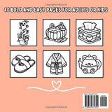 Cozy Season: Fall Inspired Bold and Easy Coloring Book for Adults or Kids (Bold and Easy Coloring Books) WoodArtSupply