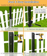 Mokeyder Fence Post Anchor Kit, Heavy Duty Metal Steel Fence Post Repair Kit, Fence Post Anchor Stakes Ground Spike for Repairing Tilted/Broken Wood Fence Post, Double-Tube Style, 2 Packs Mokeyder