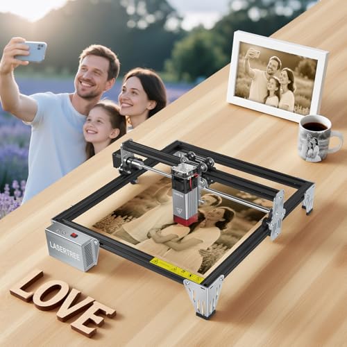 LASER TREE 5W Laser Engraver, 5000mW High Precision Laser Engraving Machine, Eye Protection, 12×12” Work Area, Class 4 Laser Cutter & Etcher for Wood, Metal, Acrylic, Leather DIY Craft LASER TREE