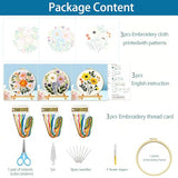 Zhenqing 3-Pack Floral Embroidery Kit for Beginners with Printed Patterns - Complete Embroidery Set with Hoop, Threads, Cotton Fabric & Tools for Home Decor (C0153)
