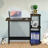 Furinno COMPACT Desk, 28.5" Wide Gaming Desk with Shelves, Computer Desk with Book Shelf, Office Desk for Home Office, Study Room, Dorm, Bedroom, Columbia Walnut Furinno