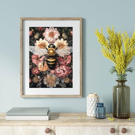 Legrace Bee Cross Stitch Kits for Adults - Stamped Crossstitching Kits Preprinted 11 Count Cross-Stitch Kit for Beginner, 11CT Prestamped Easy Pattern Needlepoint Kits Crafts for Decor Legrace