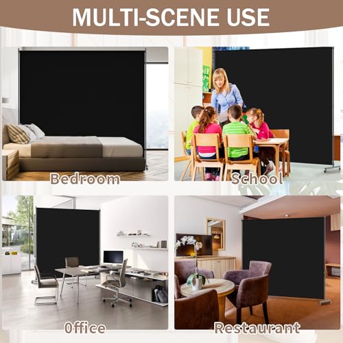 VAMFUTRE Single Panel Room Divider/Privacy Screen with Caster Wheels and Brakes - Stylish and Versatile Partition for Home,Office,School and Restauran (Black, 6FT*6FT) VAMFUTRE