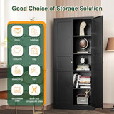 Letaya Black Storage Cabinet with Adjustable Shelves-Metal Home Kitchen Pantry Cabinets with Doors,Organization Locker for Cupboard/Bedroom/Dining/Living/Bathroom/Office/Garage Room Letaya