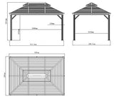 Sojag Outdoor 10' x 14' Mykonos Double Roof Hardtop Gazebo Outdoor Sun Shelter Sojag