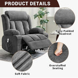 GarveeLife Rocking Recliner Chair for Nursery Glider Recliner with Cup Holder Swivel Rocker with Upholstered Deep Seat Comfy Single Sofa for Living Room Grey