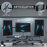 VIVO Height Adjustable 48 inch Standing Desk Converter with Triple 21.5 to 27 inch Monitor Mount, Extra Large Desk Riser, Black, DESK-KIT-48KB3C VIVO