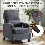 VKNOW Recliner Chair, Fabric Recliner with Soft Armrest, Home Theater Seating with Adjustable Push Back and Lumbar Support, Single Sofa for Adults, Lounge Chair for Living Room, Bedroom（Dark Grey）