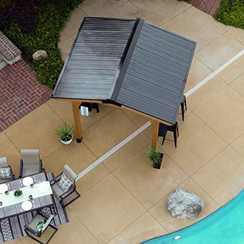 Backyard Discovery Granada Grill Gazebo Pavilion w/Outdoor Bar, 80" Grill Space, Hard Top Steel Metal Roof, Wind Resistant - 100 mph, Supports 4,700 Backyard Discovery