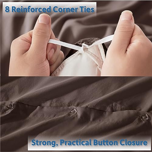 Nestl Twin Duvet Cover Set - Soft Double Brushed Chocolate Brown Duvet Cover Twin/Twin XL, 2 Piece, with Button Closure, 1 Duvet Cover 68x90 inches and 1 Pillow Sham