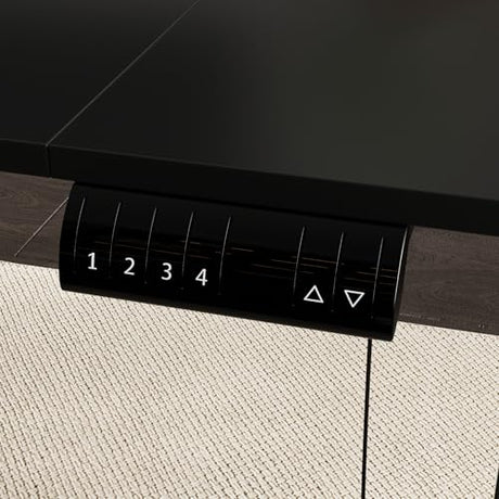 Hitow L Shaped Standing Desk Height Adjustable, 63" W Electric Sit Stand Desk with Drawers & Storage Cabinet, Reversible Home Office Table Corner Computer Workstation, Modern Black (29.1"-44" H) Hitow