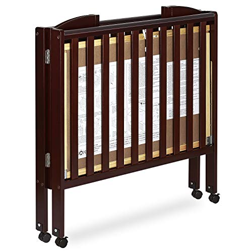 Dream On Me 3 in 1 Portable Folding Stationary Side Crib in Espresso, Greenguard Gold Certified , 41x26x40 Inch (Pack of 1) Dream On Me