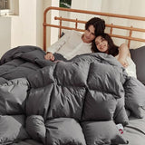 Airluck Feather Down Comforter Twin Size,Ink Gray All Season Duvet Insert,Luxurious Hotel Bedding Comforters with 100% Skin-Friendly Cotton Cover,Fluffy Medium Warmth with Corner Tabs(68x90 Inch) Airluck