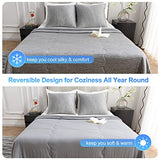 CHOSHOME Cooling Comforter Twin Size, Cooling Blanket for Hot Sleeper, Q-Max 0.45 Arc-Chill Cooling Fiber, Cool Soft Thin Breathable Summer Blanket for Bed, Couch, (60" x 90", Grey) CHOSHOME