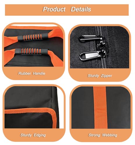 Large Tent Storage Bag 63X17.5X11.5in with Handles - 10*20ft , 20*30ft Pop Up Canopy Frame Replacement Parts,Workable for Party Tent Bag , Heavy-Duty Water Resistant Oxford Fabric (orange, 63 inch) Smyhlf-us