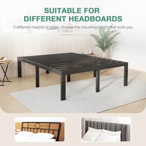 Novilla Queen Bed Frame, 14 Inch Metal Platform Bed Frame Queen Size with Storage Space Under Bed, Heavy Duty Steel Slat Support, Easy Assembly, No Box Spring Needed Novilla