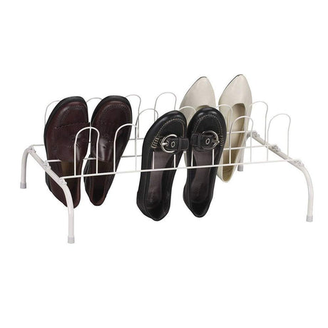 Household Essentials 9-Pair Wire Shoe Rack, White Household Essentials