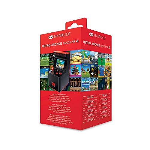 My Arcade Retro Arcade Machine X Playable Mini Arcade: 300 Retro Style Games Built In, 5.75 Inch Tall, AA Battery Powered, 2.5 Inch Color Display, Illuminated Buttons, Speaker, Volume Control My Arcade