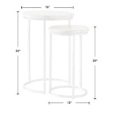 FirsTime & Co. Natural and Silver Isla Nesting End Table 2-Piece Set, Side Table, Night Stand, Acacia Wood and Metal, 16 x 16 x 24 inches FirsTime & Co.
