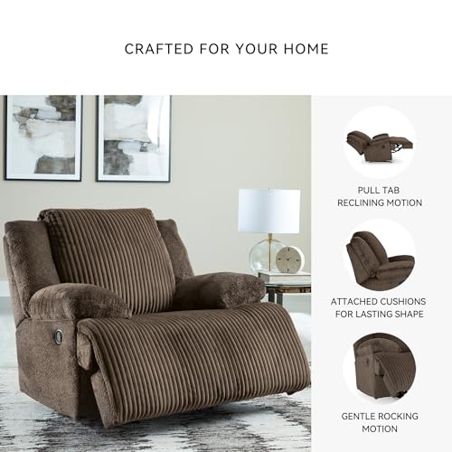 Signature Design by Ashley Top Tier Contemporary Manual Rocker Recliner, Dark Brown Signature Design by Ashley