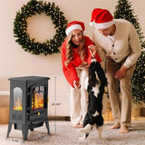 ZAFRO Freestanding Electric Fireplace Stove, Small Electric Fireplace Heater with Thermostat Control, 3D Realistic Flame,1000W/1500W & Overheating Protection, 22.28 inch ZAFRO