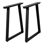 Metal Legs for Table Trapezoid Shape 28" H Tall Metal Table Leg Heavy Duty Metal Desk Legs Industrial Table Legs Set of 2,Black TIEOU
