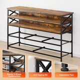 EnHomee Dresser TV Stand Entertainment Center with Fabric Drawers Media Console Table with Wood Open Shelves for 55" TV Storage Drawer Dresser for Bedroom, Living Room, Entryway, Rustic Brown EnHomee