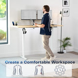 VIVO Electric 71 x 30 in Standing Desk, Memory Height Adjustment, 1B Series, Holds 220 lbs, Light Wood Top White Frame, DESK-KIT-1W7C VIVO