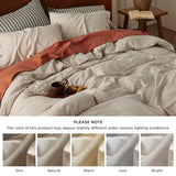 Bedsure Linen Duvet Cover Queen Size - Linen Cotton Blend Bedding Set, Soft & Cozy, 3 Pieces, 1 Duvet Cover 90x90 Inches and 2 Pillowcases, Natural Color Cooling Bedding, Comforter Sold Separately Bedsure