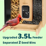 NETVUE Birdfy - Upgraded Smart Bird Feeder with Camera Solar Powered, Auto Capture Each Bird & Notify in Time, 7-Day Free AI Recognition, NETVUE