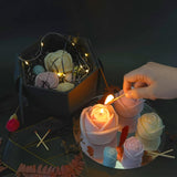 NICAVKIT 6Pcs Silicone Candle Molds Set for Candle Making, Yarn Ball Bubble Candle Mold, 3D Rose Silicone Mold, Cake Mold for Baking Desser, Silicone Mold for Soy Wax, Soap, DIY Scented Candle NICAVKIT