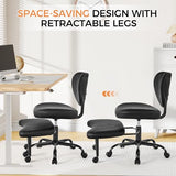 Cross Legged Office Chair, Ergonomic Criss Cross Chair with Wheels, 360° Swivel Height-Adjustable Meditation Chair for Yoga & ADHD, Wide Kneeling Chair with Strong Lumbar Support (Black) BPY01B BEWISHOME