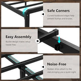 Einhomn Full Bed Frame with Ergonomic Wooden Storage Headboard, LED Bed Frame with Charging Station, 12" UnderBed Storage, Heavy-Duty Metal Base, No Box Spring Needed, Easy Assembly, Black Einhomn