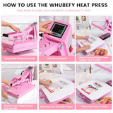 Whubefy Upgraded Heat Press 15x15 Slide Out, Industrial-Quality Digital Sublimation Heat Transfer Machine w/5 DTF Transfer Sheets, Clamshell Heat Press Machine for T-Shirts, Bags, Mouse Pads & More Whubefy
