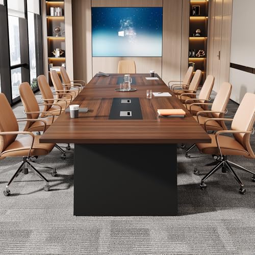 Tribesigns 8ft Conference Table, Large Meeting Table for 8-10 People, Business Seminar Furniture for Office Conference Room Tribesigns