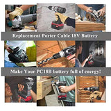 2Packs 18V Lithium Battery and PCXMVC Charger for Porter Cable 18V Battery,Cell9102 Replacement Porter Cable PC18BL PC18BLEX PC18B PC18B-2 18-Volt Cordless Tools Batteries CELL9102