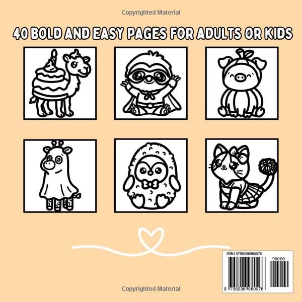 Costume Critters: Halloween Inspired Bold and Easy Coloring Book for Adults or Kids Majosta