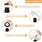 Small Beside Table Lamp, Wood Tripod Table Lamp with White Fabric Shade, Cute Boho Nightstand Lamp, Minimalist Desk Lamp for Bedroom Living Room Nursery Kids Room Office Dorm, Bulb Not Included Brightever