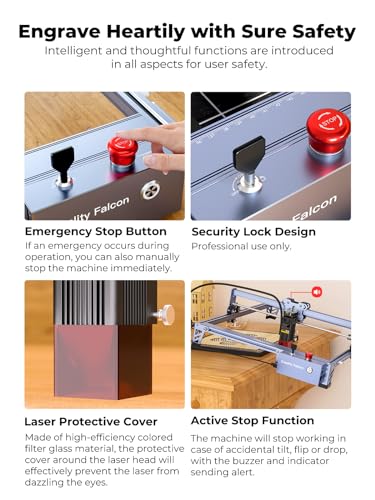 Creality 72000mW Output Power Laser Engraver, Falcon Pro 10W with Air Assist Laser Engraving Machine, CNC Machine Laser Engraver for Wood and Metal, Paper, Acrylic, Leather Creality