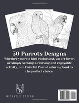 Large Print Colorful Parrots Coloring Book: Wonderful Collection of Beautiful Parrots to Color Macaws, Cockatoos, Toucans, Parakeets - Perfect Gift Gor Children Majosta