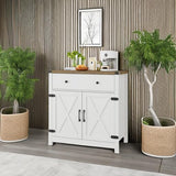 Coffee Bar Cabinet, Kitchen Storage Cabinet,Sideboard Buffet Cabinet with Storage,15.55" D x 31.5" W x 34.65" H Bar Door Kitchen Cabinet, Farmhouse Cabinet with Drawer and Adjustable Shlef, White Mufico