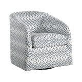 Lexicon Swivel Accent Chair, Fabric Barrel Chair with Solid Wood Frame and Metal Base, Upholstered Arm Chair, Swivel Sofa Chair Modern Reading Chair for Living Room/Office/Apartment, Multi-Color Lexicon