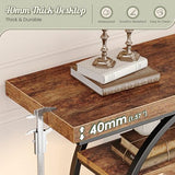 Huuger 41.3 Inch Entryway Table, Industrial Console Sofa Table with Storage, Accent Table with Shelves, for Entry, Hallway, Entrance, Foyer, O-Shaped Metal Frame, Rustic Brown Huuger