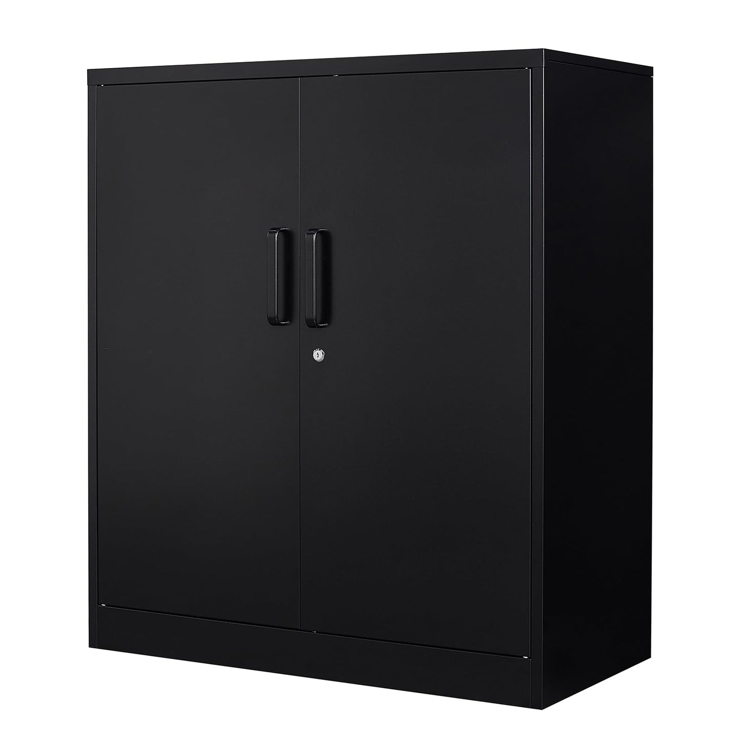 Yizosh Metal Storage Cabinet with 2 Doors and 2 Adjustable Shelves - 35.5" Garage Wall Cabinet, Locking Counter Cabinet for Home Office,Garage,Gym,School - WoodArtSupply