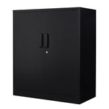 Yizosh Metal Storage Cabinet with 2 Doors and 2 Adjustable Shelves - 35.5" Garage Wall Cabinet, Locking Counter Cabinet for Home Office,Garage,Gym,School Yizosh