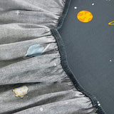 Wake In Cloud - Space Bed Sheets for Boys, 100% Cotton, 4-Piece Sheet Set Kids, Galaxy Celestial Stars Rockets Planets Pattern Printed Bedding, Deep Pocket, Gray, Twin Size Wake In Cloud