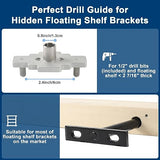 Floating Shelf Bracket Dowel Jig Kit with 1/2" x 9" Drill Bit, Self Centering Straight Hole Drill Guide for Installing Floating Shelf Hidden Bracket 1/2" X 6", 1/2" X 8" MaxxGeek