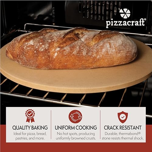 Pizzacraft 16.5" Round ThermaBond™ Baking/Pizza Stone - for Oven or Grill - PC9898 pizzacraft