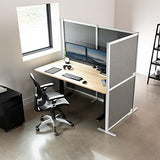 VIVO L-Shape Modular Corner Wall System, 3 Panels, Modern Professional Office Cubicle Dividers, Freestanding Privacy Screen, 66 inches High, Dark Gray, PP-MWS63D-L VIVO